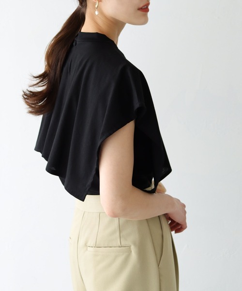 「HER CLOSET」 半袖カットソー M グレイッシュベージュ レディース_画像9