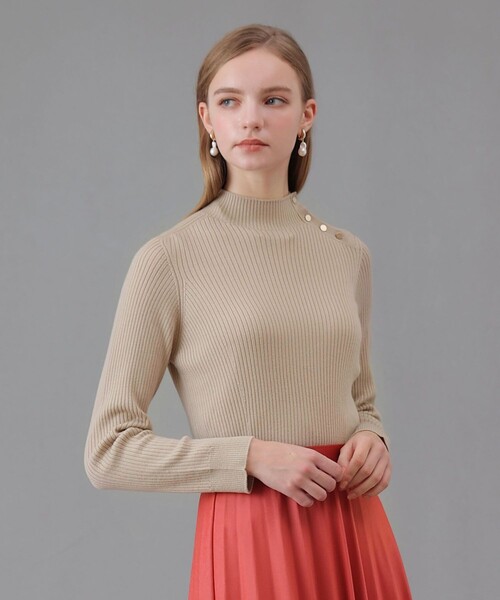 ANAYI リボンヤーンハイネックプルオーバー 38 ANAYI リボンヤーンハイネックプルオーバー 38 ANAYI リボンヤーン