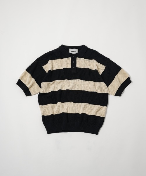 「ADAMASTE」 半袖ニット MEDIUM グレー メンズ_画像7