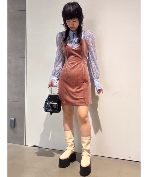 PAMEO POSE（パメオ ポーズ） 長袖ワンピース SMALL ピンク レディース