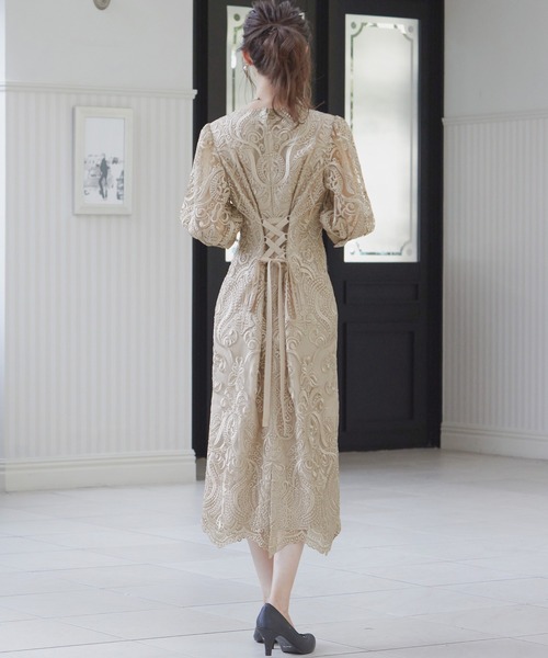 「niana」 「haremode」7分袖ワンピース S ネイビー レディース_画像7