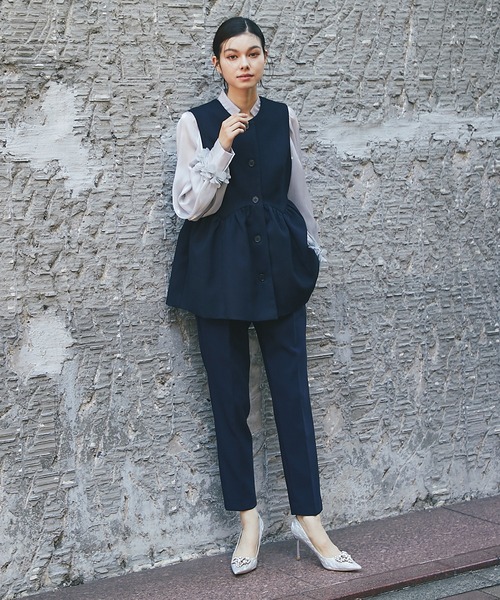 「SMILE ORCHID」 セットアップ L ネイビー レディース_画像9