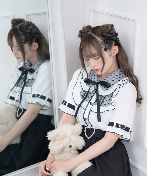 「DearMyLove」 半袖シャツ MEDIUM ホワイト レディース_画像3