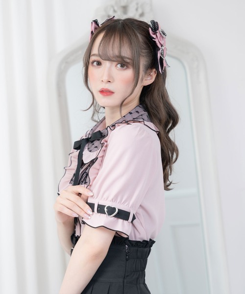 「DearMyLove」 半袖シャツ MEDIUM ホワイト レディース_画像9