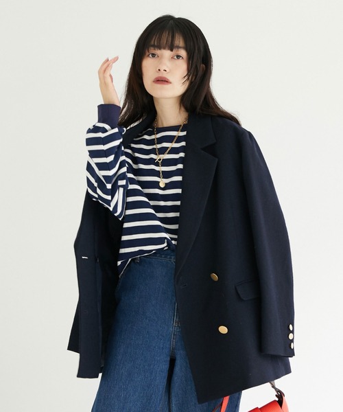 「DOUX ARCHIVES」 長袖カットソー FREE ネイビー レディース_画像7