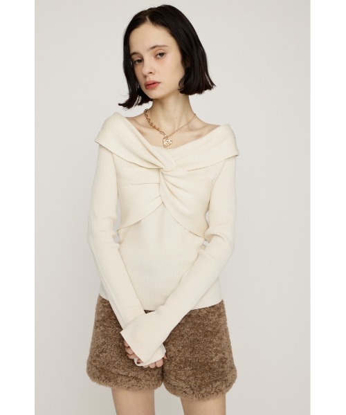SLY（スライ） ニット セーター TWIST RIBBON KNIT TOPS ツイスト