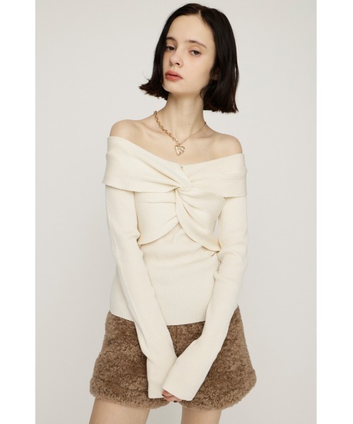 SLY（スライ） ニット セーター TWIST RIBBON KNIT TOPS ツイスト
