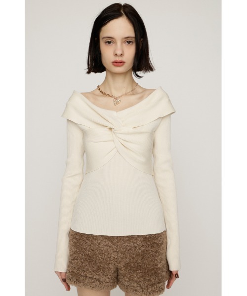 SLY（スライ） ニット セーター TWIST RIBBON KNIT TOPS ツイスト