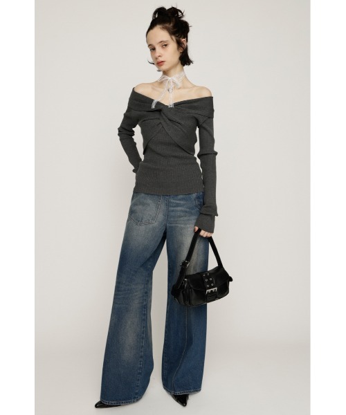 SLY（スライ） ニット セーター TWIST RIBBON KNIT TOPS ツイスト