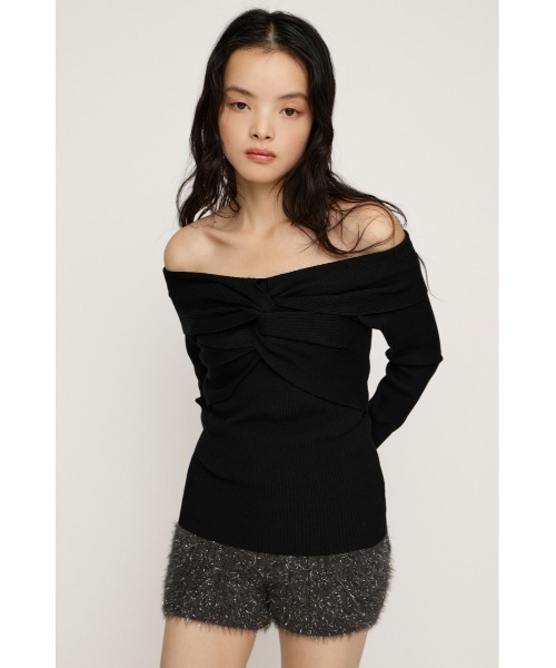 SLY（スライ） ニット セーター TWIST RIBBON KNIT TOPS ツイスト