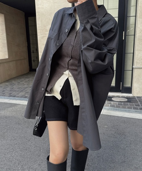 nananamoe（ナナナモエ） ブラウス シャツ chin strap big silhouette