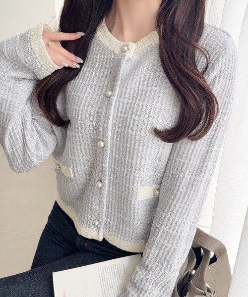 mily bilet カーディガン 「3月中旬再入荷」「mily bilet」甘さに恋し