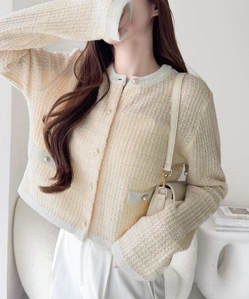 mily bilet カーディガン 「3月中旬再入荷」「mily bilet」甘さに恋し