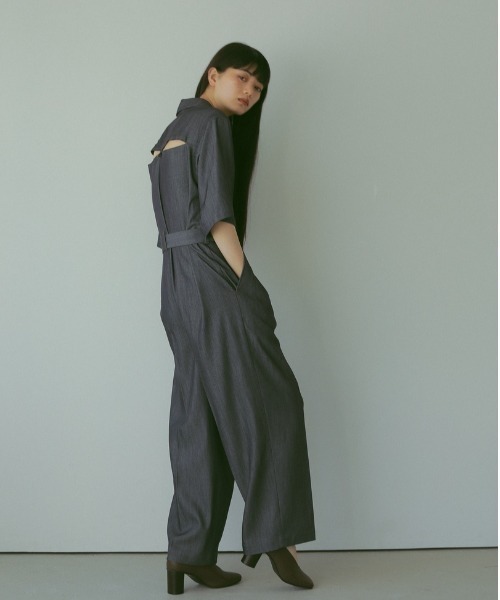 「CASA FLINE」 オールインワン FREE カーキ レディース_画像8