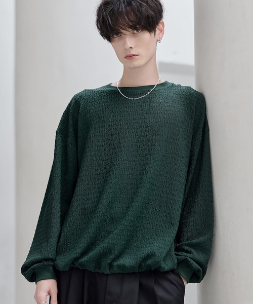 tシャツ シャーリングロングTシャツ「ドローコード付き」 メンズ