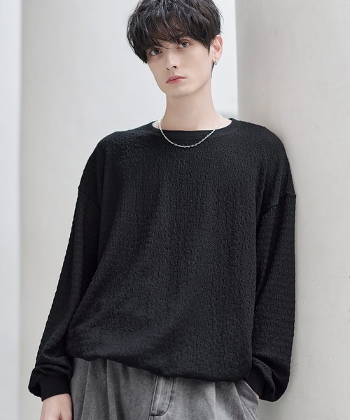 tシャツ シャーリングロングTシャツ「ドローコード付き」 メンズ
