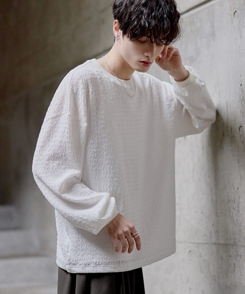 tシャツ シャーリングロングTシャツ「ドローコード付き」 メンズ