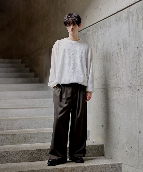 tシャツ シャーリングロングTシャツ「ドローコード付き」 メンズ