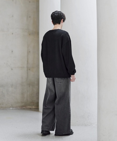 tシャツ シャーリングロングTシャツ「ドローコード付き」 メンズ