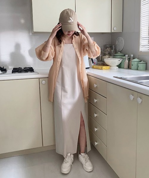 「one after another NICE CLAUP」 キャミソールワンピース SMALL ブラック レディース_画像2