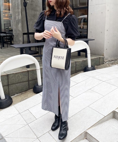 「one after another NICE CLAUP」 キャミソールワンピース SMALL ブラック レディース_画像3