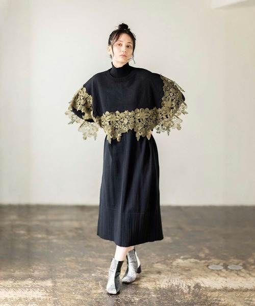 「OSMOSIS」 コンビワンピース ONE SIZE ブラック レディース_画像2