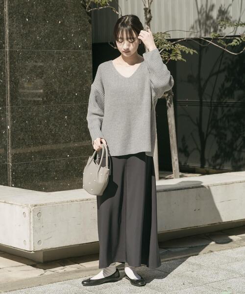 ｱｰﾊﾞﾝﾘｻｰﾁ♡片畦Vネックニットワンピース ITEMS URBANRESEARCH（アイテムズ アーバンリサーチ） ワンピース 畦V