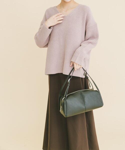 ｱｰﾊﾞﾝﾘｻｰﾁ♡片畦Vネックニットワンピース ITEMS URBANRESEARCH（アイテムズ アーバンリサーチ） ワンピース 畦V