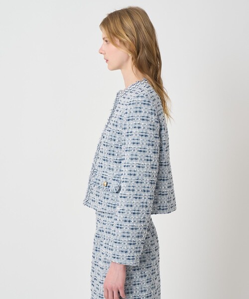 ジャケット ノーカラージャケット 「Eternal Line 2026」ミックスツイードノーカラー ジャケット レディースの画像