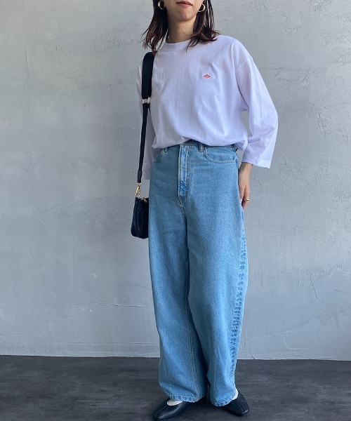 「DANTON」 7分袖カットソー S ホワイト レディース_画像2