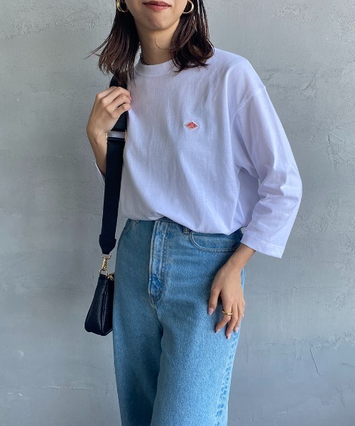 「DANTON」 7分袖カットソー S ホワイト レディース_画像9