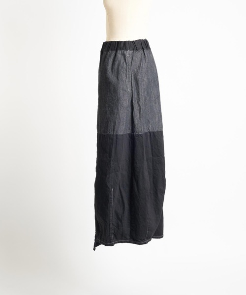 「gomme」 デニムスカート MEDIUM ブラック レディースの画像3