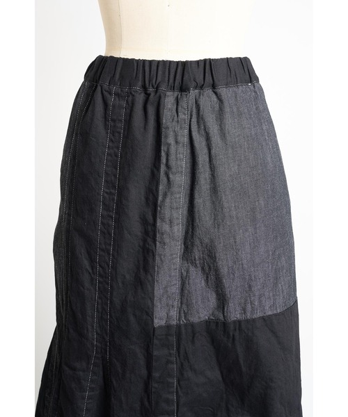 「gomme」 デニムスカート MEDIUM ブラック レディースの画像7