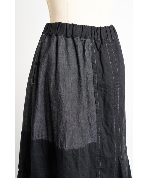 「gomme」 デニムスカート MEDIUM ブラック レディースの画像8