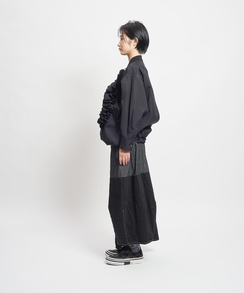 「gomme」 デニムスカート MEDIUM ブラック レディースの画像9