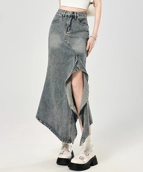「Dream garden」 ロングスカート 2XL ブルー レディース_画像3