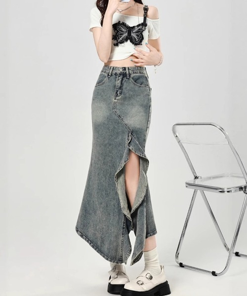 「Dream garden」 ロングスカート 2XL ブルー レディース_画像5