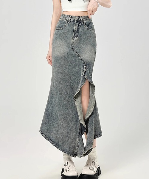 「Dream garden」 ロングスカート 2XL ブルー レディース_画像7