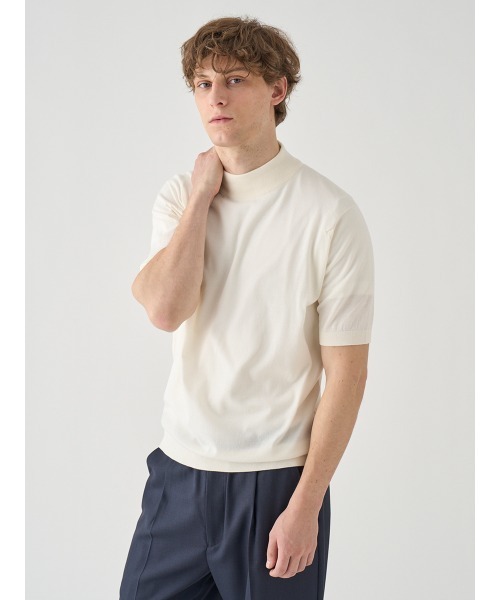 JOHN SMEDLEY(ジョンスメドレー) セーター ニット モックネック半袖 JOHN SMEDLEY(ジョンスメドレー) セーター ニット モックネック半袖