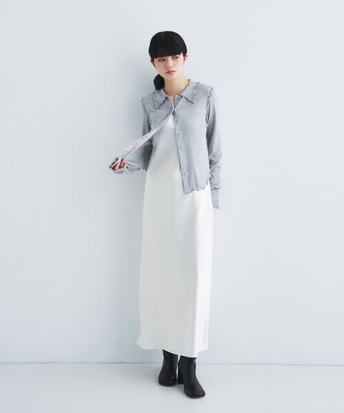 CODE A カーディガン edge−fit ribbed cardigan レディース