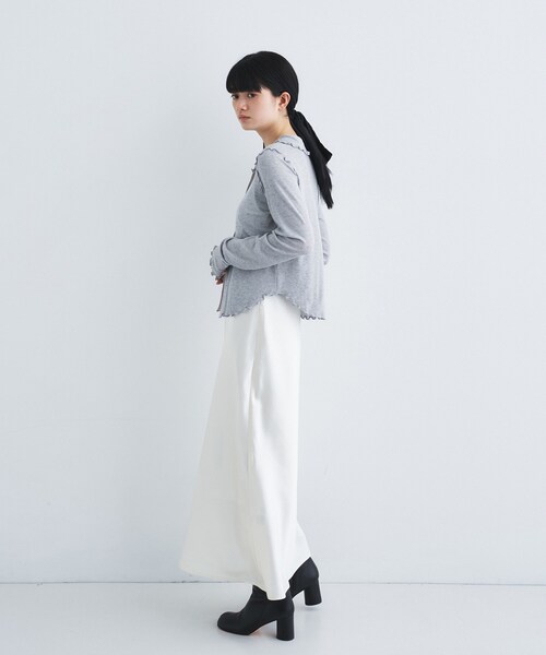 CODE A カーディガン edge−fit ribbed cardigan レディース