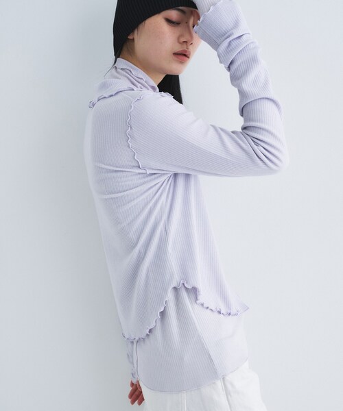 CODE A カーディガン edge−fit ribbed cardigan レディース