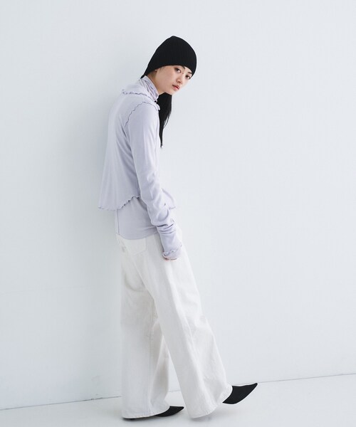 CODE A カーディガン edge−fit ribbed cardigan レディース