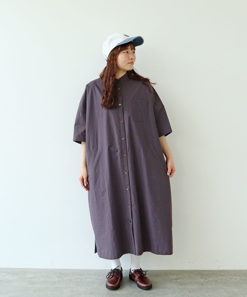 PAR ICI（パーリッシィ） シャツワンピース チェック/無地 BIGシャツ