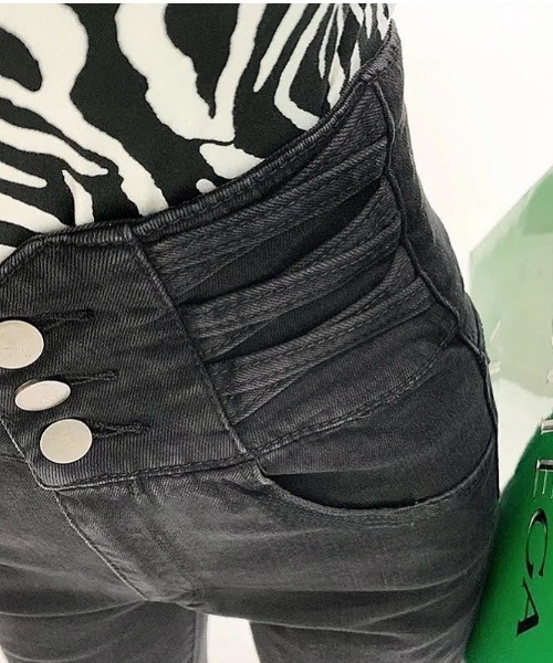 「SHEENA」 スキニーデニムパンツ M グレー レディース_画像3