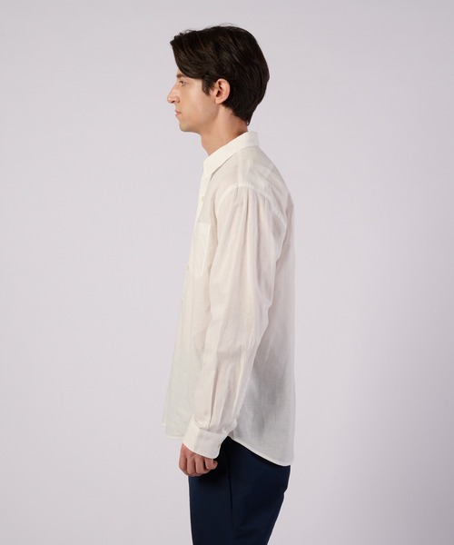 00s Eddie Bauer アイリッシュリネンシャツ 長袖シャツ ホワイト Eddie Bauer（エディーバウアー） シャツ コットンリネン 長袖 シャツ