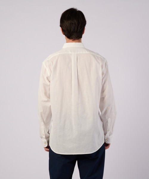 00s Eddie Bauer アイリッシュリネンシャツ 長袖シャツ ホワイト Eddie Bauer（エディーバウアー） シャツ コットンリネン 長袖 シャツ
