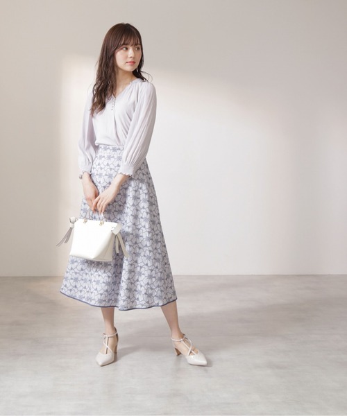 「PROPORTION BODY DRESSING」 7分袖ブラウス MEDIUM グレー レディース_画像4