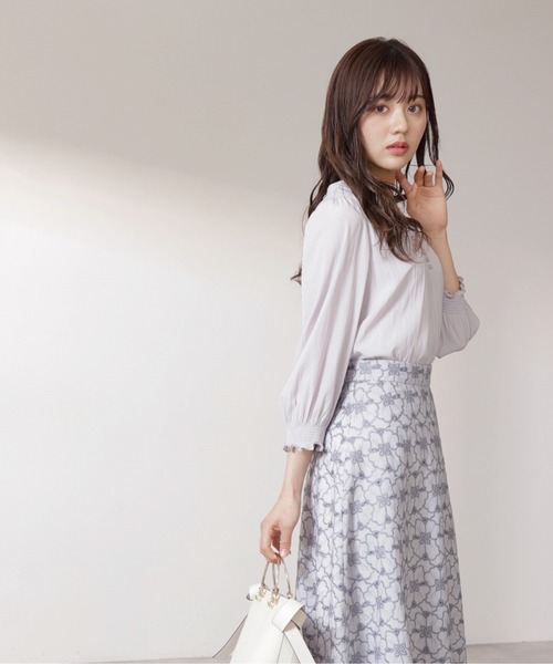 「PROPORTION BODY DRESSING」 7分袖ブラウス MEDIUM グレー レディース_画像6