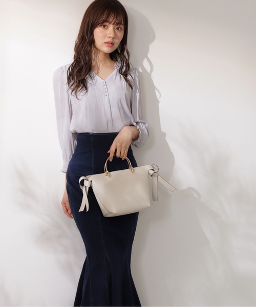 「PROPORTION BODY DRESSING」 7分袖ブラウス MEDIUM グレー レディース_画像7